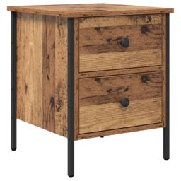 Berkfield Home Bedside Cabinet Old Wood 40x42x50 cm Engineered Wood in Brown - Size: 40 x 42 x 50 cm - thumbnail 2