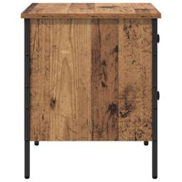 Berkfield Home Bedside Cabinet Old Wood 40x42x50 cm Engineered Wood in Brown - Size: 40 x 42 x 50 cm - thumbnail 7