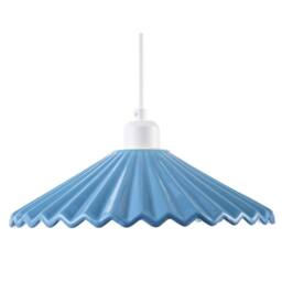 Happy Homewares Modern Gloss Ceramic Pendant Light Shade with Rippled Body in Blue - thumbnail 4
