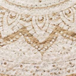 Berkfield Home Area Rug Braided Jute Printed 90 cm Round in Beige - Size: 100 cm diameter - thumbnail 4