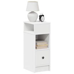 Berkfield Home Bedside Cabinets 2 pcs with Drawer White 25x31x66 cm - Size: 25 x 31 x 66 cm - thumbnail 1