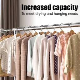 FLAVORA Stainless Steel Heavy Duty Clothes Rail Hanging Rack in Silver - Size: 500mm - thumbnail 5
