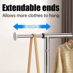 FLAVORA Stainless Steel Heavy Duty Clothes Rail Hanging Rack in Silver - Size: 500mm - thumbnail 4