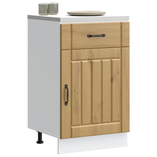 Berkfield Home Kitchen Base Cabinet Lucca Artisan Oak Engineered Wood in Brown - image 1