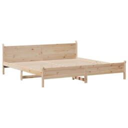 Berkfield Home Bed Frame without Mattress 180x200 cm Super King Solid Wood Pine in Natural - thumbnail 3