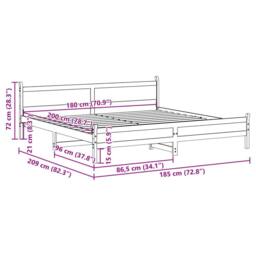 Berkfield Home Bed Frame without Mattress 180x200 cm Super King Solid Wood Pine in Natural - thumbnail 9