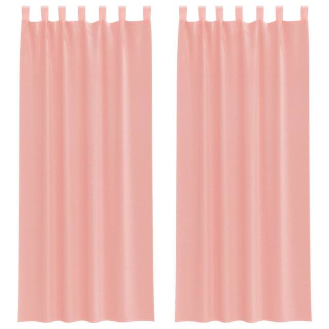 Berkfield Home Voile Curtains with Rod Pockets 2 pcs Pink - image 1