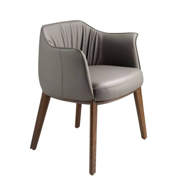 Angel Cerda Model Grey Leatherette Dining Chair with Armrests and - image 1