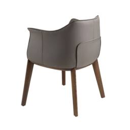 Angel Cerda Model Grey Leatherette Dining Chair with Armrests and - thumbnail 6