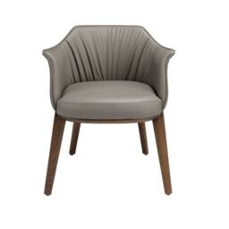 Angel Cerda Model Grey Leatherette Dining Chair with Armrests and - thumbnail 2