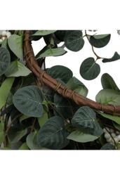 Living and Home D55cm Artificial Topiary Hanging Wreath Eucalyptus Leaf Decoration in Green - thumbnail 3
