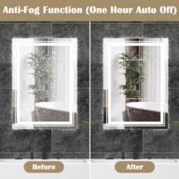 Costway Bathroom Led Vanity Mirror Dimmable Vanity Wall Mirror with 3 Colors 3000-6500K Anti-Fog in Silver - thumbnail 3