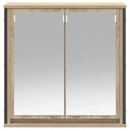 Berkfield Home Bathroom Wall Cabinet with Mirror Sonoma Oak 60x21x60 cm in Brown - Size: 60 x 21 x 60 cm - thumbnail 5