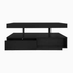 STILVORA Coffee Table with 2 Drawers & LED Lighting Black - thumbnail 9