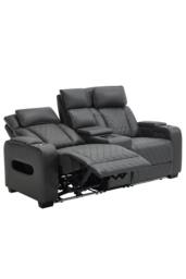 More4Homes Capri Electric Recliner 1+2 Seater Sofa Set w Bluetooth speakers in Charcoal - thumbnail 4