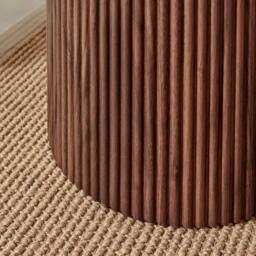 FurnitureboxUK Penrose Round Walnut & Cream Marble Effect Side Table - thumbnail 7
