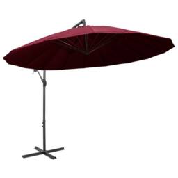 Berkfield Home Hanging Parasol Burgundy 3 m Aluminium Pole