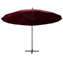 Berkfield Home Hanging Parasol Burgundy 3 m Aluminium Pole - thumbnail 3
