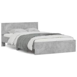 Berkfield Home Durable Bed Frame without Mattress Concrete Grey 120x190 cm Small - Size: Small Double - thumbnail 3