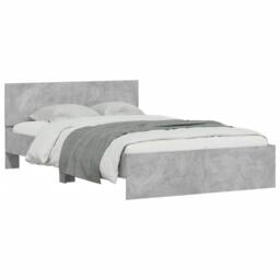 Berkfield Home Durable Bed Frame without Mattress Concrete Grey 120x190 cm Small - Size: Small Double - thumbnail 1