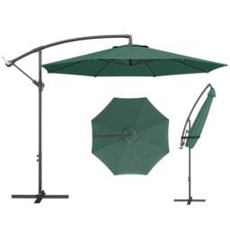 OUTSUNNY 3(m) Garden Banana Parasol Cantilever Umbrella w/ Base in Dark Green - Size: 3m x 3m - thumbnail 2