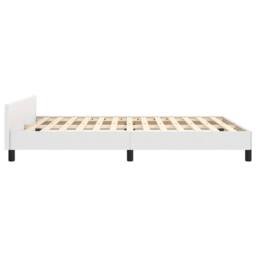 Berkfield Home Bed Frame with Headboard White 135x190cm Double Faux Leather - thumbnail 6