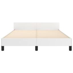 Berkfield Home Bed Frame with Headboard White 135x190cm Double Faux Leather - thumbnail 5