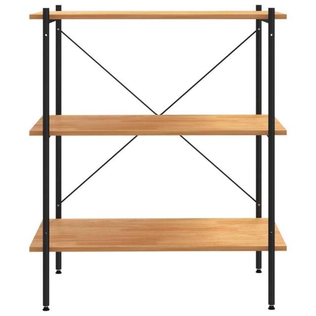Berkfield Home Sturdy 3-Tier Shelving Unit Black & Oak 80x40x92 cm - Size: 80 x 40 x 92 cm - image 1