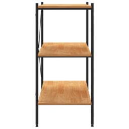 Berkfield Home Sturdy 3-Tier Shelving Unit Black & Oak 80x40x92 cm - Size: 80 x 40 x 92 cm - thumbnail 4