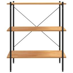 Berkfield Home Sturdy 3-Tier Shelving Unit Black & Oak 80x40x92 cm - Size: 80 x 40 x 92 cm