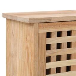 Berkfield Home Shoe Storage Cabinet 55x20x104 cm Solid Walnut Wood in Brown - Size: 55 x 20 x 104 cm - thumbnail 6