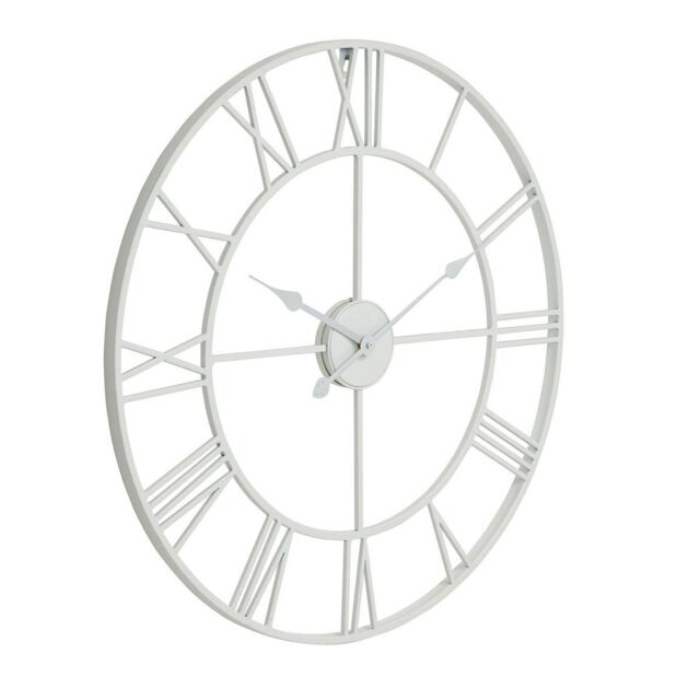 Hill Interiors Skeleton Wall Clock in White - image 1