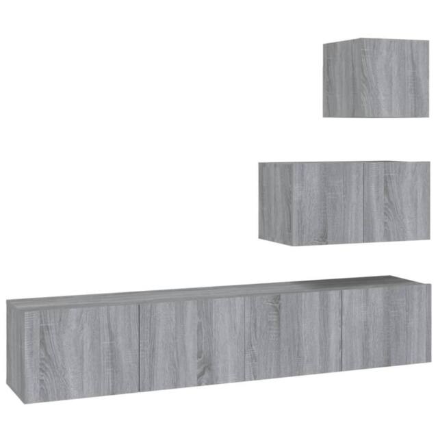 Berkfield Home 4 Piece TV Cabinet Set Grey Sonoma Engineered Wood - image 1