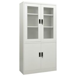 Berkfield Home Office Cabinet Light Grey 90x40x180 cm Steel - Size: 90 x 40 x 180 cm