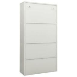 Berkfield Home Office Cabinet Light Grey 90x40x180 cm Steel - Size: 90 x 40 x 180 cm - thumbnail 4