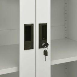 Berkfield Home Office Cabinet Light Grey 90x40x180 cm Steel - Size: 90 x 40 x 180 cm - thumbnail 6