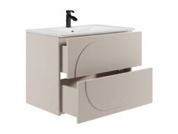 Vente-unique Wall-Hung Bathroom Unit With Inset Basin - Beige - 80 Cm - VUTOMA - thumbnail 5