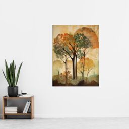 Artery8 Autumn Again By George Sinclair Earthy Vintage Trees Botanical Aesthetic Modern Painting Extra Large XL Wall Art Poster Print - thumbnail 4