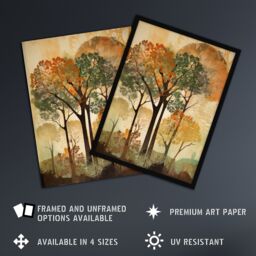 Artery8 Autumn Again By George Sinclair Earthy Vintage Trees Botanical Aesthetic Modern Painting Extra Large XL Wall Art Poster Print - thumbnail 2