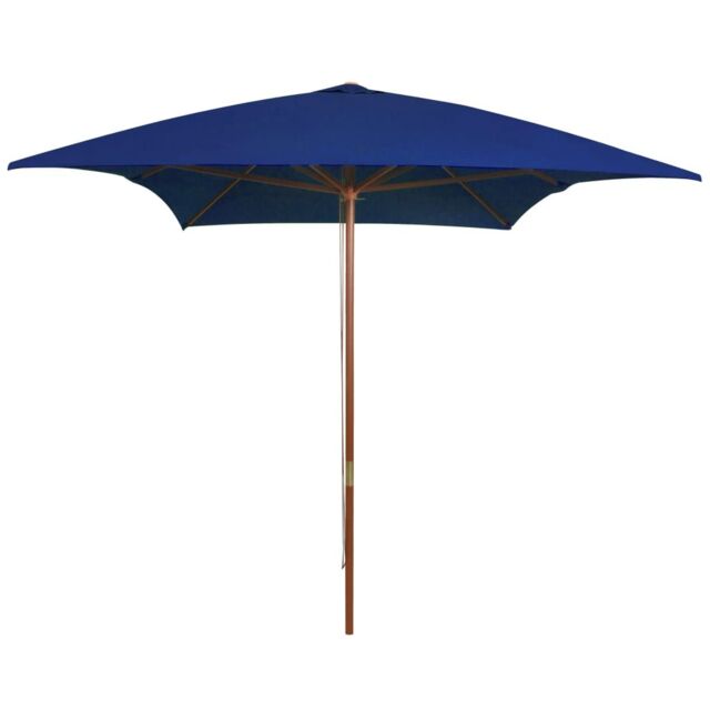 Berkfield Home Outdoor Parasol with Wooden Pole Blue 200x300 cm