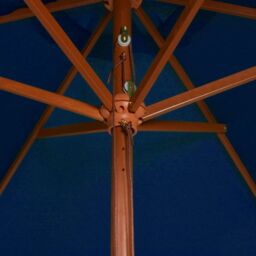 Berkfield Home Outdoor Parasol with Wooden Pole Blue 200x300 cm - thumbnail 5