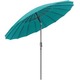 Christow 2.6m Shanghai Parasol Garden Umbrella Tilting Sunshade UV Resistant in Turquoise