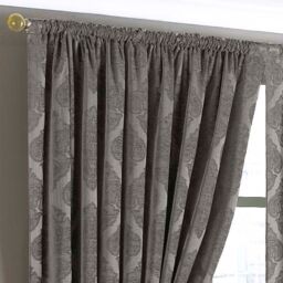 Paoletti Winchester Pencil Pleat Curtains in Light Brown - Size: 168 cm width x 183 cm drop - thumbnail 2