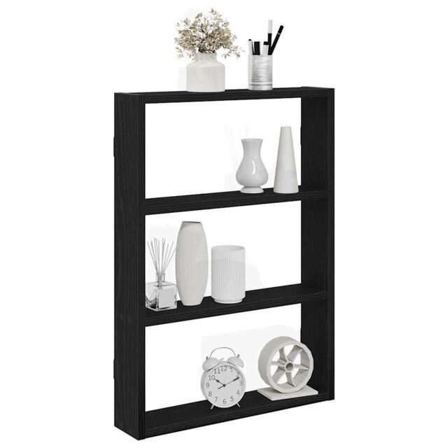 Berkfield Home Wall Shelf Black 43x9x60 cm Engineered Wood - Size: 43 x 9 x 60 cm - image 1
