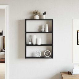 Berkfield Home Wall Shelf Black 43x9x60 cm Engineered Wood - Size: 43 x 9 x 60 cm - thumbnail 3