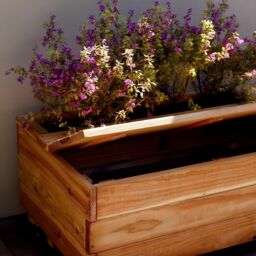 Primrose Smarter Storage Bench Outdoor Furniture Seat with 38L Raised Planter in Brown - thumbnail 3