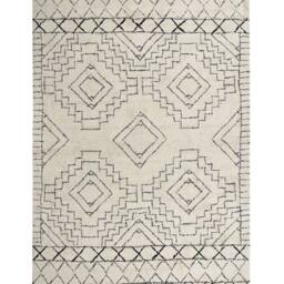 Wyld and Coco Cotton Aztec Rug Beige Black 160 x 230 cm Low Pile - Size: 160 cm x 230 cm - thumbnail 2