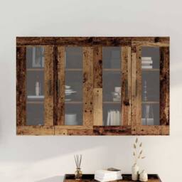Berkfield Home Wall Mounted Cabinets 2 pcs Old Wood 69.5x34x90 cm Engineered Wood in Brown - thumbnail 4