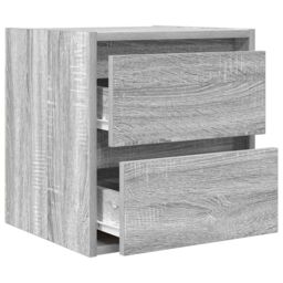 Berkfield Home Wall-mounted Bedside Cabinets 2 pcs Grey Sonoma 38x34x40 cm - Size: 38 x 34 x 40 cm - thumbnail 6