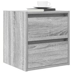Berkfield Home Wall-mounted Bedside Cabinets 2 pcs Grey Sonoma 38x34x40 cm - Size: 38 x 34 x 40 cm - thumbnail 4